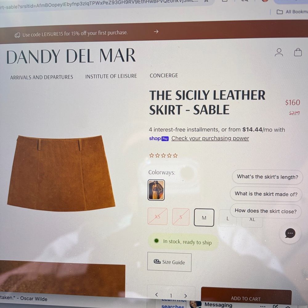 Tan Suede Mini Skirt